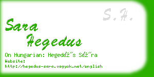 sara hegedus business card